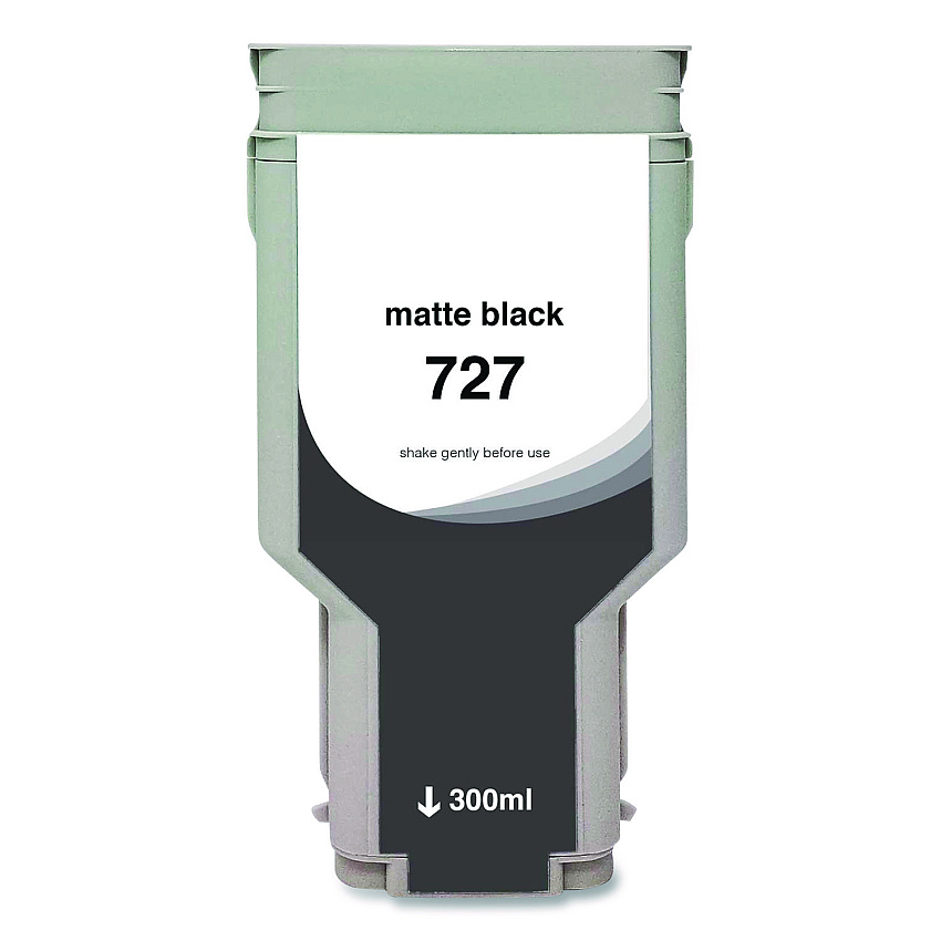 Compatible Clover Compatible Matte Black High-Yield Ink, Replacement for 727XL (C1Q12A), 300 mL (WH727XLMB)