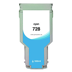 Compatible Clover Compatible Cyan Ink, Replacement for 728 (F9K17A), 300 mL (WH728C)