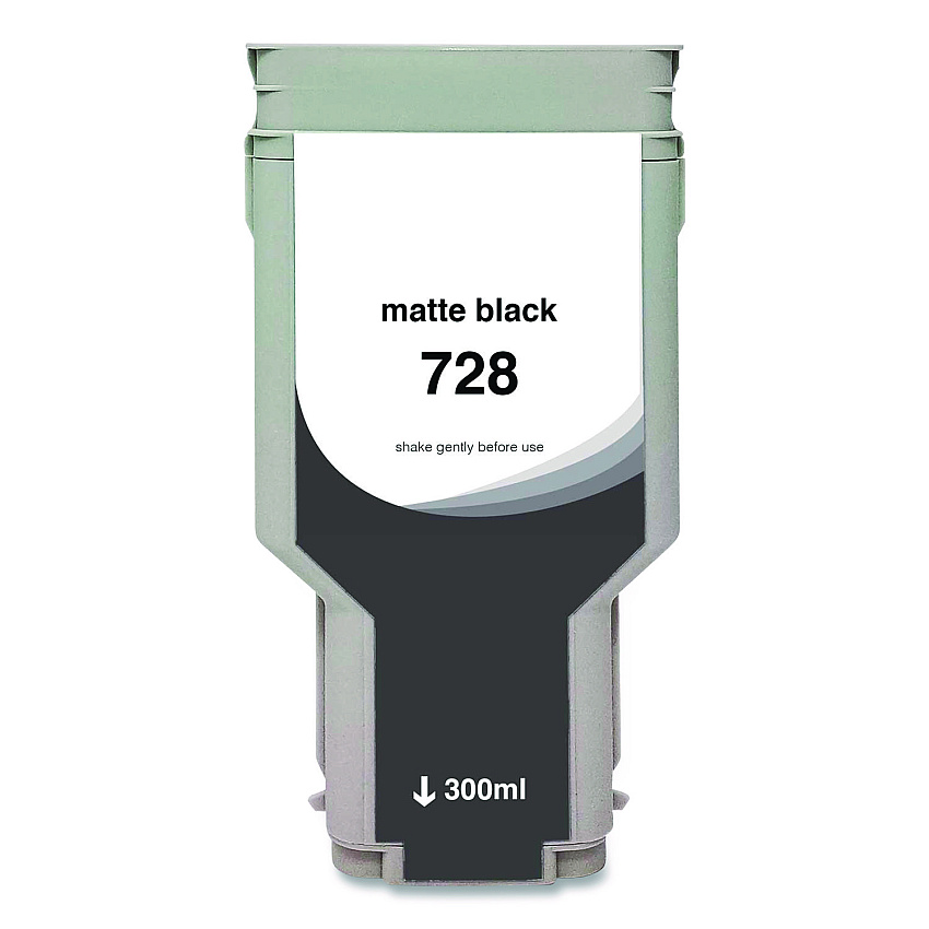 Compatible Clover Compatible Matte Black Ink, Replacement for 728 (F9J68A), 300 mL (WH728MB)