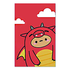Denik Smoko Tayto Dragon Layflat Notebook, 1-Subject, Medium/College Rule, Orange/Yellow/White Cover, (72) 8 x 5 Sheets (LFC1902L)