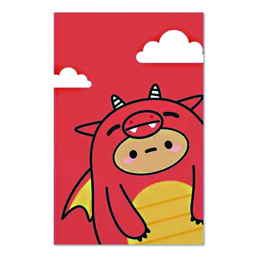 Denik Smoko Tayto Dragon Layflat Notebook, 1-Subject, Medium/College Rule, Orange/Yellow/White Cover, (72) 8 x 5 Sheets (LFC1902L)