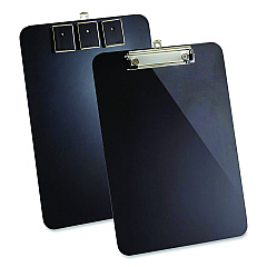 Officemate Plastic Magnetic Clipboard, 1.5" Clip Capacity, Holds 8 x 11.5 Sheets, Black (83215)
