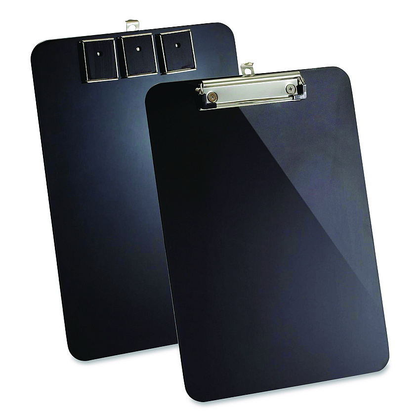 Officemate Plastic Magnetic Clipboard, 1.5" Clip Capacity, Holds 8 x 11.5 Sheets, Black (83215)