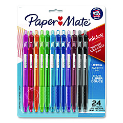 Paper Mate InkJoy 300 RT Ballpoint Pen, Retractable, Medium 1 mm, Assorted Ink and Barrel Colors, 24/Set (1951398)