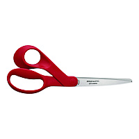 Fiskars Premier Left Handed Scissors, 9.75" Long, 8" Cut Length, Offset Red Handle (1069756)