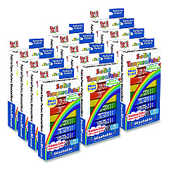 The Pencil Grip Kwik Stix Tempera Paint Set, Regular Size, 0.7" x 3.5", 10 Assorted Colors, 10/Pack, 12 Packs/Carton (69912)