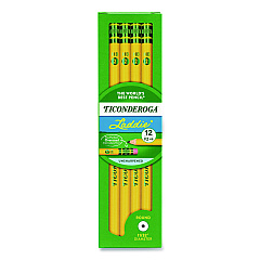 Dixon Ticonderoga Laddie Woodcase Pencil with Microban, HB (#2), Black Lead, Yellow Barrel, 12/Pack (133040002)