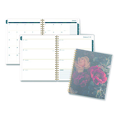 Cambridge Midnight Garden Weekly/Monthly Planner, 11 x 8.5, Floral Artwork, Black/Pink/Green Cover, 12-Month (Jan-Dec): 2026 (1768905)