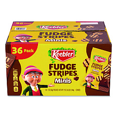 Keebler Mini Cookies, Fudge Stripes, 2 oz Pouch, 36/Box (22002517)