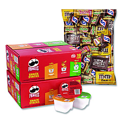 Mars Mini Milk Chocolate and Pringles Snack Stacks Variety Combo Pack, 62 oz Bag Mini/Fun Size, (36) Cups Assorted Flavors/Bundle (60004170)
