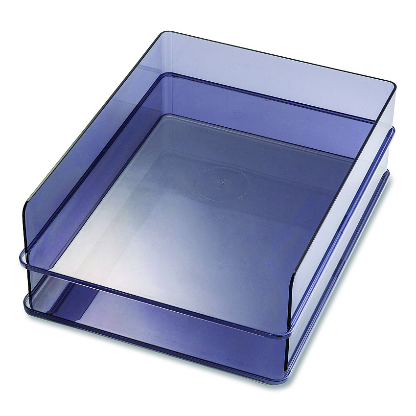 Officemate Recycled Plastic Letter Tray, 1 Section, Letter Size Files, 10.16" x 12.8" x 2.76", Translucent Ash, 2/Pack (21040)