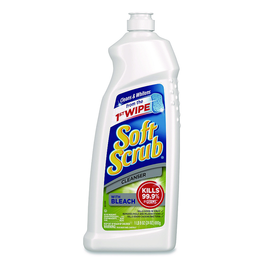 Soft Scrub Cleanser with Bleach, 24 oz Bottle, 8/Carton (07222)
