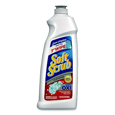 Soft Scrub Oxi Cleanser, Clean Scent, 24 oz Bottle, 8/Carton (07226)