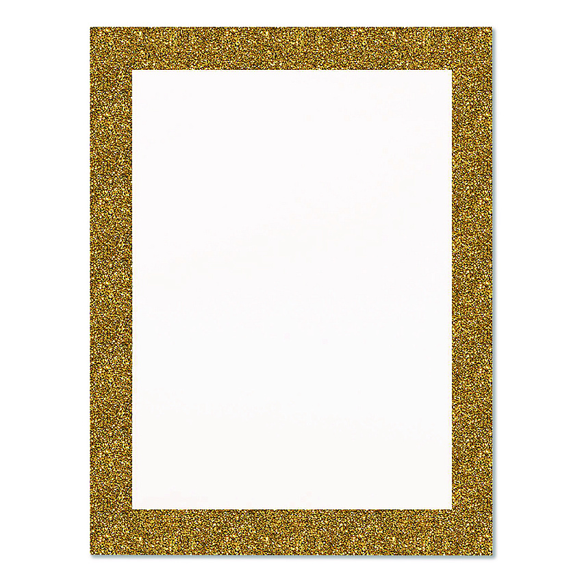 Royal Brites Glitter Poster Board, 22" x 28", Heavyweight, White with Gold Border, 25/Pack (24448M)