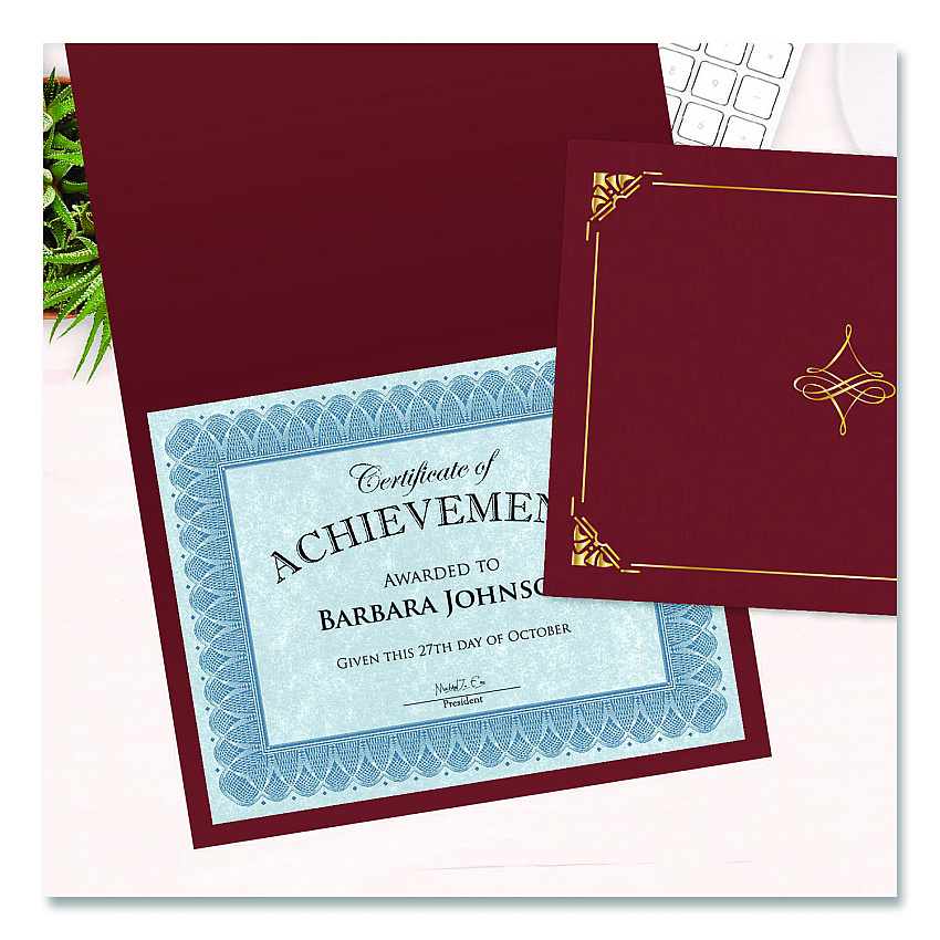 Geographics Certificate/Document Cover, 8.75 x 11.25, Red, 5/Pack (47842)