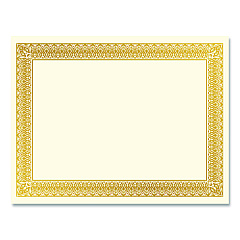 Geographics Award Certificates, 8.5 x 11, Ivory with Elegant Gold Border, 15/Pack (47829)