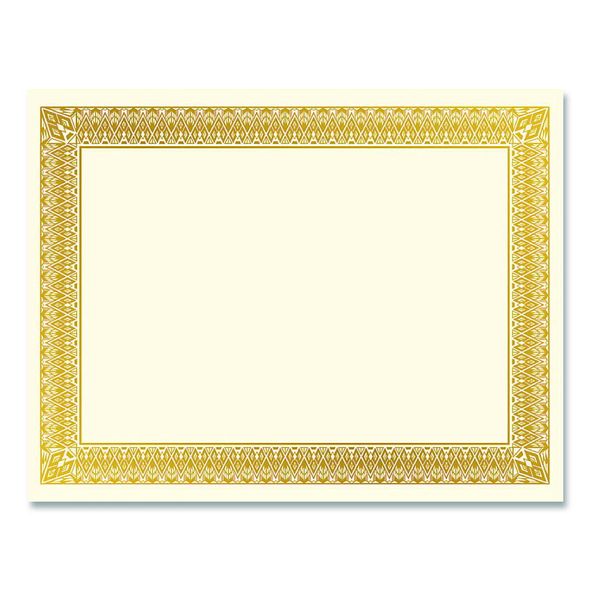 Geographics Award Certificates, 8.5 x 11, Ivory with Elegant Gold Border, 15/Pack (47829)