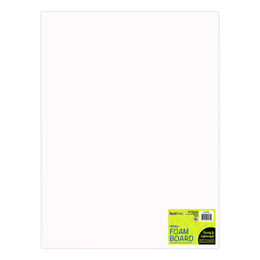 Royal Brites Foam Board, 15" x 20", 3/16" Thick, White, 10/Pack (26984)