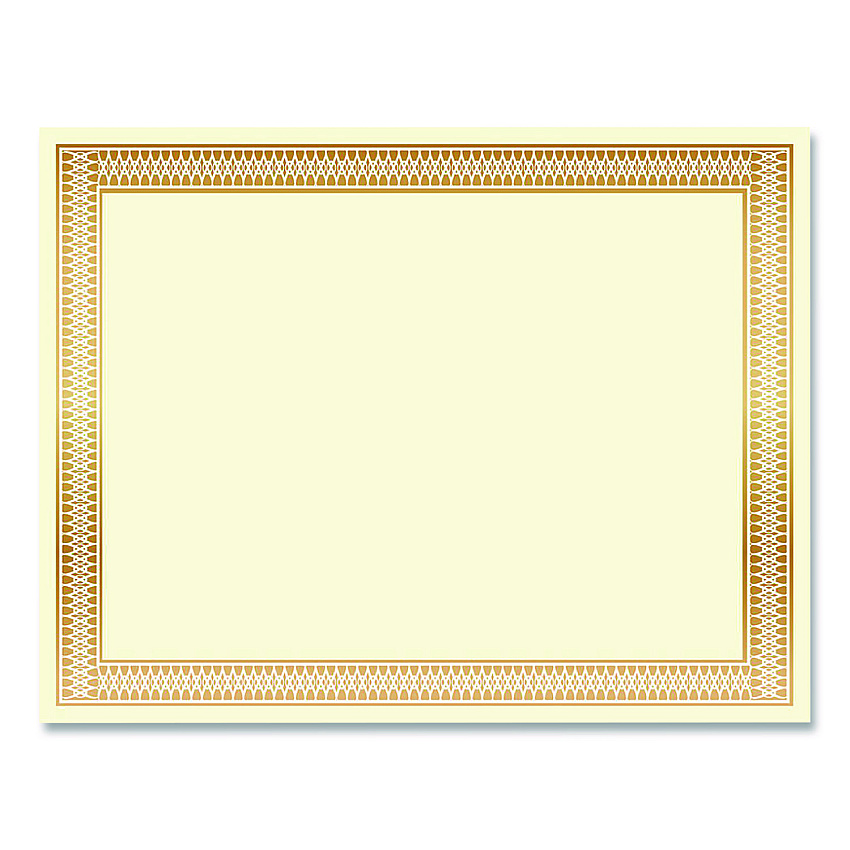 Geographics Award Certificates, 8.5 x 11, Ivory with Traditional Gold Border, 100/Pack (47833)