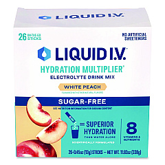 LIQUID I.V. Sugar-Free Hydration Multiplier, White Peach, 26 Packets/Box (22002515)
