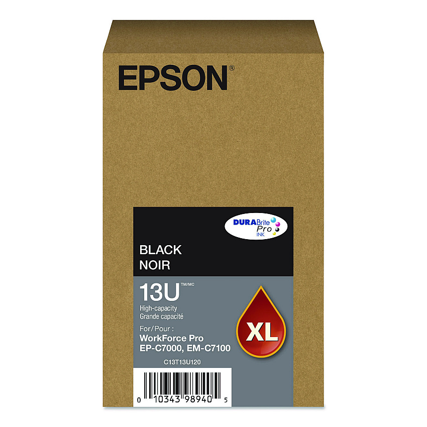 Epson T13U120 (T13U) DURABrite Pro High-Yield Ink, 5,800 Page-Yield, Black