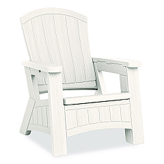 Suncast Adirondack Chair with Storage, Supports Up to 375 lb, 14.5" Seat Height, 30" x 32.5" x 38.5", Ice Cube (BMAC1000CB)