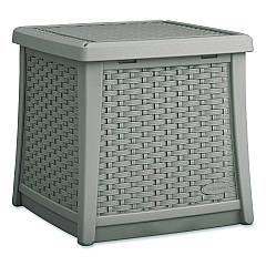 Suncast Elements End Table with Storage, Square, 18.75w x 18.75d x 18h, Dove Gray Top, Dove Gray Base (BMDB1310DG)