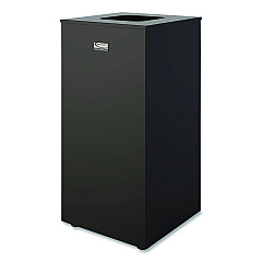 Suncast Commercial Square Metal Decorative Can, Steel, 24 gal, Black (MTCSQ240)