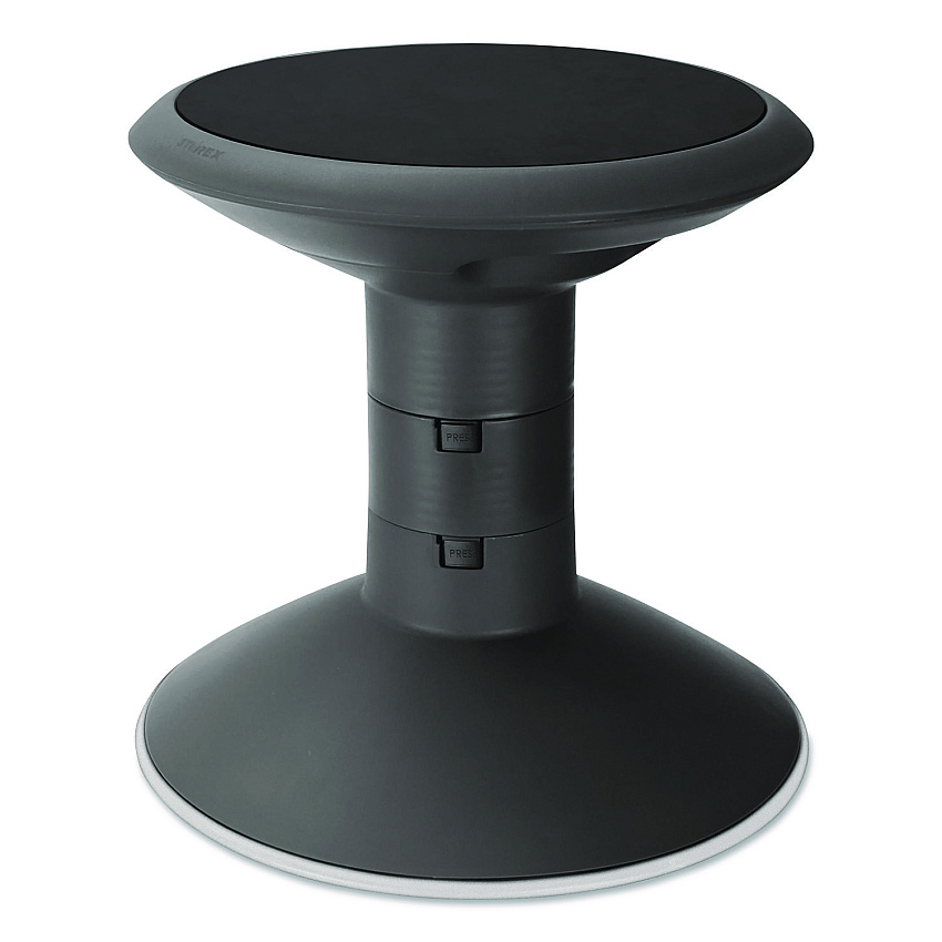 Storex Wiggle Stool, Backless, Supports Up to 250 lbs, 12" to 18" Seat Height, Black Seat, Black Base (00300U01C)