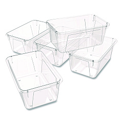 Storex Cubby Bin, 1.8 gal, 7.8" x 12.09" x 5.18", Clear, 5/Pack (62464U05C)
