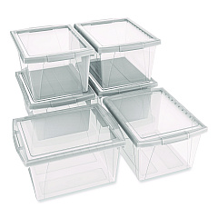 Storex Storage Bins, with Snap-On Lid, 4 gal, 11.25 x 13.53 x 7.87, Translucent, 6/Pack (61430U06C)