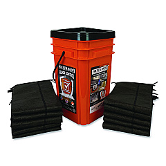 Quick Dam Outdoor Grab and Go Bucket Kit, (1) Bucket, (10) 5 ft Flood Barriers (QDGG510)