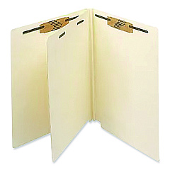 Medical Arts Press Heavy-Duty End Tab Classification Folders, 2" Expansion, 1 Divider, 4 Fasteners, Letter Size, Manila, 25/Box (35482)