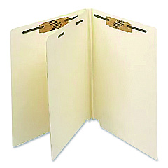 Medical Arts Press Heavy-Duty End Tab Classification Folders, 2" Expansion, 1 Divider, 4 Fasteners, Letter Size, Manila, 125/Box (35482B)