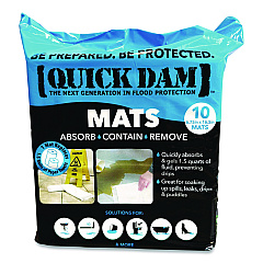Quick Dam Super Absorbent Mats, 1.5 qt, 7" x 14", 10/Pack (WUM10)