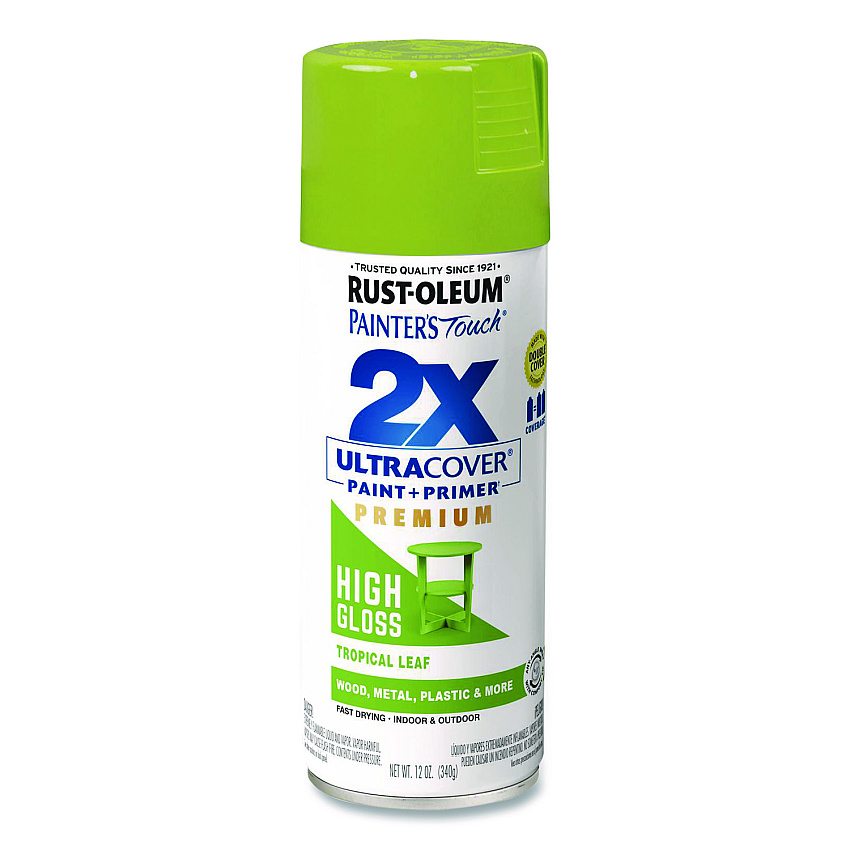 Rust-Oleum Painter's Touch 2X Ultra Cover Spray Paint, High Gloss Tropical Leaf, 12 oz Aerosol Can (331179EA)