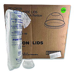 Plastifar PET Lids, Fits 5 oz and 8 oz Sundae Cup, 100/Sleeve, 10/Sleeves/Carton (18431)