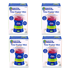Learning Resources Time Tracker Mini, LCD, 4.1 x 6.1 x 4.1, Assorted Colors, 4 Timers (LER6909)
