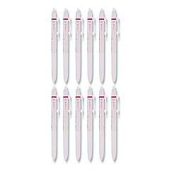 Pilot Frixion Waai Erasable Gel Pen, Retractable, Extra Fine 0.5 mm, Cherry Ink, Beige/Cherry Barrel, Dozen (21074)