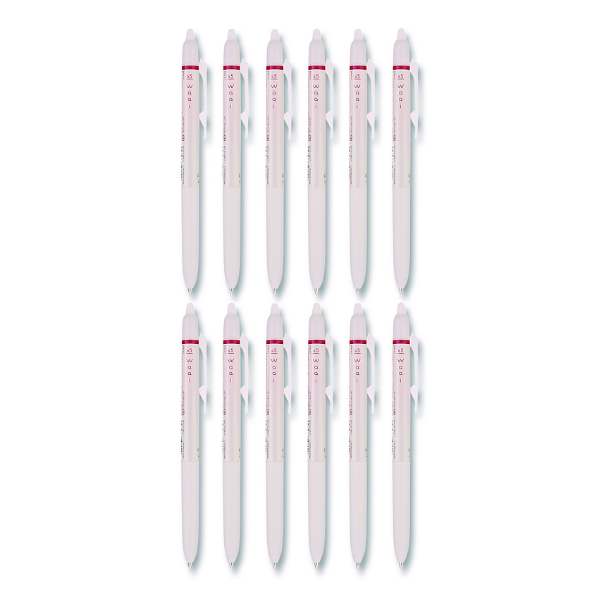 Pilot Frixion Waai Erasable Gel Pen, Retractable, Extra Fine 0.5 mm, Cherry Ink, Beige/Cherry Barrel, Dozen (21074)