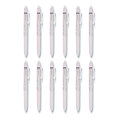Pilot Frixion Waai Erasable Gel Pen, Retractable, Extra Fine 0.5 mm, Black Ink, Beige/Black Barrel, Dozen (21059)
