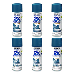 Rust-Oleum Painter's Touch 2X Ultra Cover Spray Paint, Ultra Matte Blue, 12 oz Aerosol Can, 6/Carton (331188)