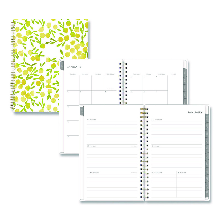 Blue Sky Mimosa Weekly/Monthly Planner, 8 x 5, Lemon Artwork, Yellow/Green/White Cover, 12-Month (Jan to Dec): 2026 (149061)