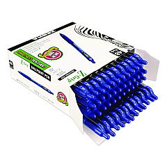 Zebra Z-Grip Ballpoint Pen, Retractable, Medium 1 mm, Blue Ink, Blue/Clear Barrel, 48/Pack (22248)