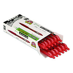 Zebra Z-Grip Ballpoint Pen, Retractable, Medium 1 mm, Red Ink, Red/Clear Barrel, Dozen (22230)