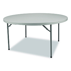 NPS Comfort Max Fold-in-Half Table, Round, 60w x 60d x 29.25h, Speckled Gray Top, Gray Base/Legs (CMFIH60R)