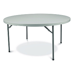 NPS Comfort Max Fold-in-Half Table, Round, 48w x 48d x 29.25h, Speckled Gray Top, Gray Base/Legs (CMFIH48R)