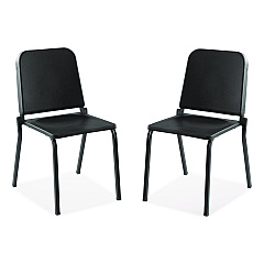 NPS 8200 Series Melody Music Chair, Supports Up to 300 lbs, 17.5" Seat Height, Black Seat, Black Back, Black Base, 2/Pack (82102)