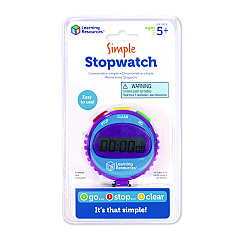 Learning Resources Simple Stopwatch, Accurate to 1/100 Second, Blue Stopwatch, Black Lanyard (LER0808)