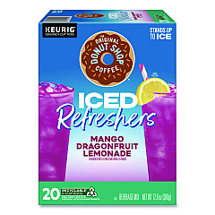 The Original Donut Shop ICED Refreshers K-Cup Pods, Mango Dragonfruit Lemonade, 20/Box (0532)